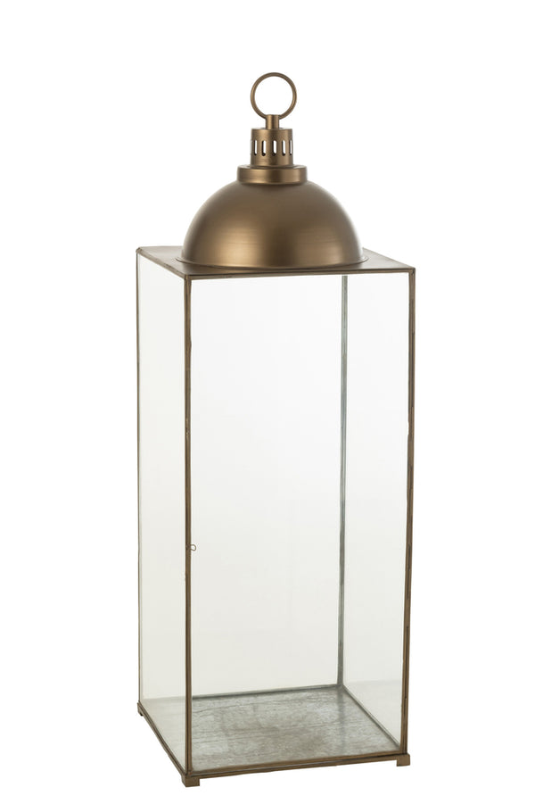 Lanterne Hagrid Verre/Fer Bronze L