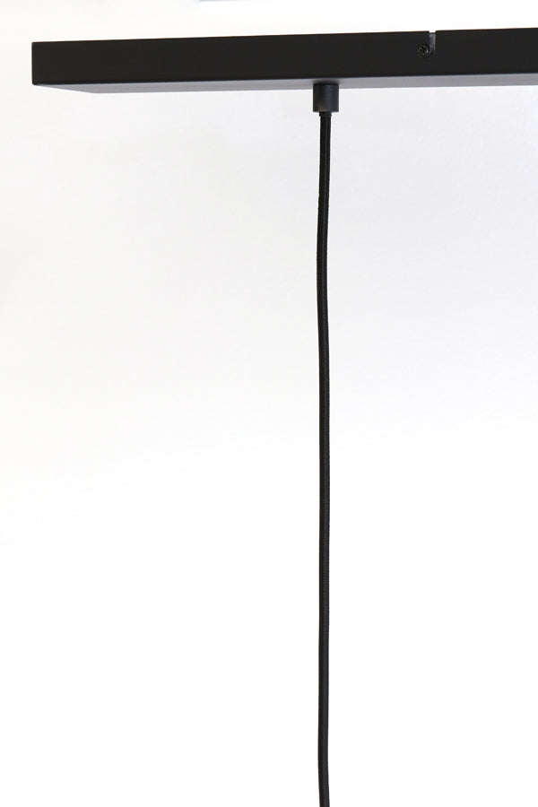 Hanging lamp 3L 100x22x32 cm LEKAR black+smoked glass - Majorr