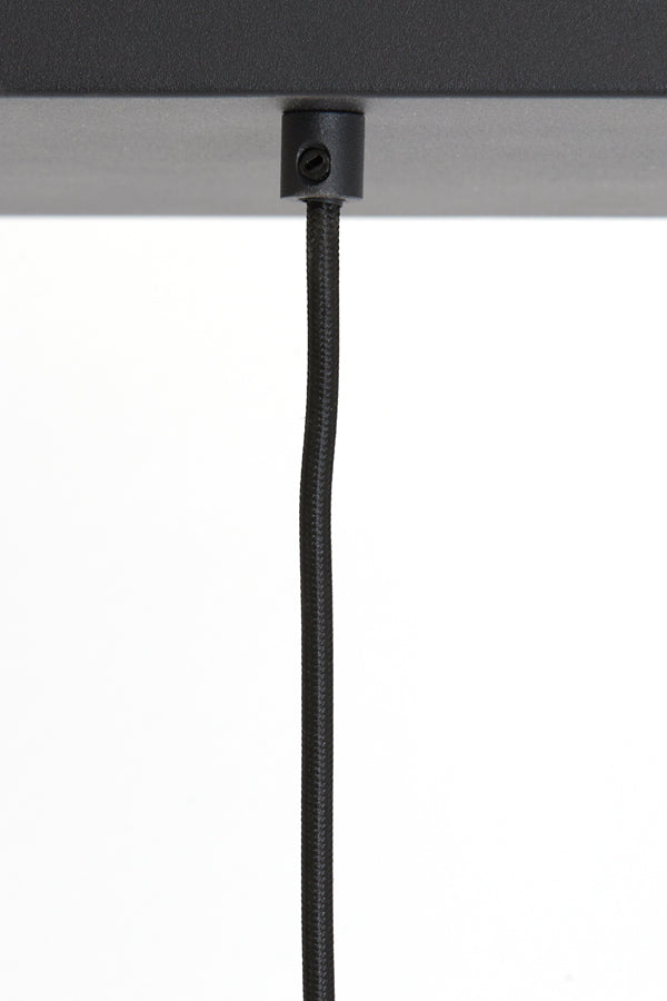 Hanging lamp 5L 110x22x32 cm LEKAR black+smoked glass - Majorr