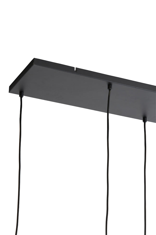 Hanging lamp 5L 110x22x32 cm LEKAR black+smoked glass - Majorr