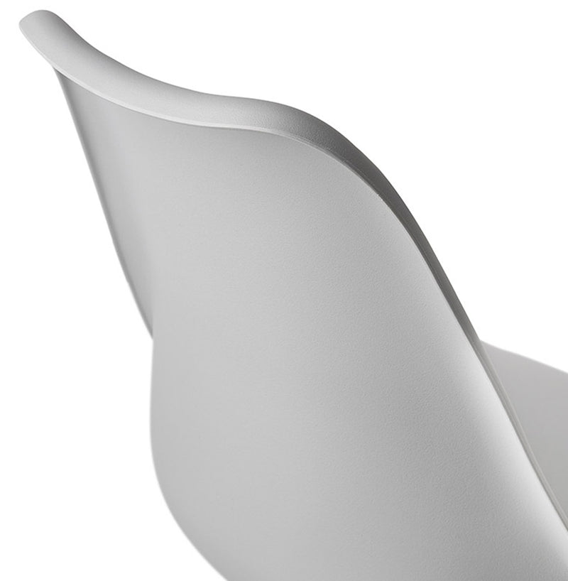 Grijze design barkruk 'LEMON' met zwarte metalen poot - Majorr