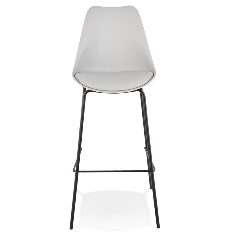 Grijze design barkruk 'LEMON' met zwarte metalen poot - Majorr