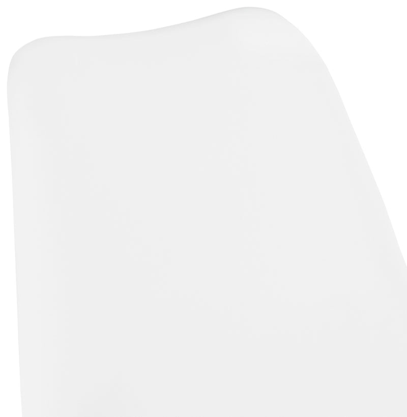 Witte design barkruk 'LEMON' met zwarte metalen poot - Majorr