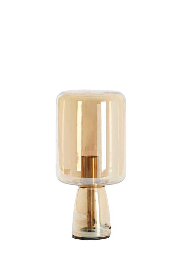 Table lamp 16x32 cm LOTTA glass amber+gold - Majorr