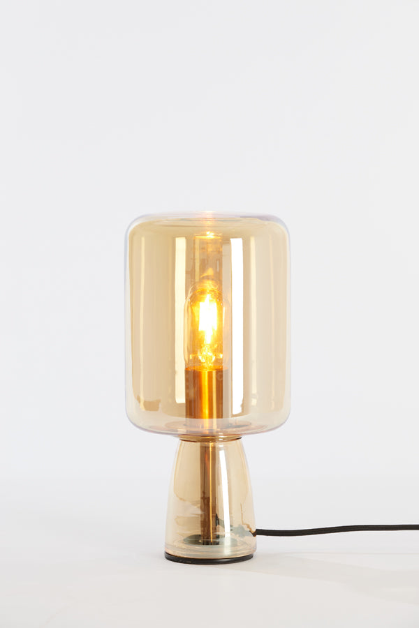 Table lamp 16x32 cm LOTTA glass amber+gold - Majorr