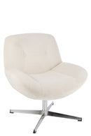 Lounge Chair Chill Metal/Plywood Cream/Silver - Majorr