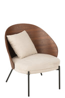 Lounge Chair Lone Ply Wood/Metal Brown/Grey - Majorr