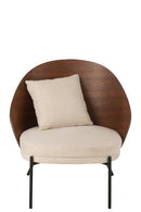 Lounge Chair Lone Ply Wood/Metal Brown/Grey - Majorr