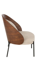 Lounge Chair Lone Ply Wood/Metal Brown/Grey - Majorr