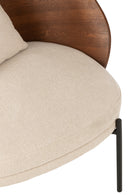 Lounge Chair Lone Ply Wood/Metal Brown/Grey - Majorr