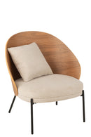 Lounge Chair Lone Ply Wood/Metal Natural/Grey - Majorr