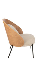 Lounge Chair Lone Ply Wood/Metal Natural/Grey - Majorr