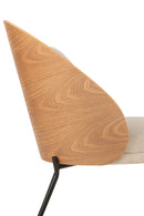 Lounge Chair Lone Ply Wood/Metal Natural/Grey - Majorr