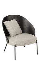 Lounge Chair Lone Wood/Metal Black/Grey - Majorr
