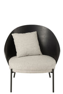 Lounge Chair Lone Wood/Metal Black/Grey - Majorr