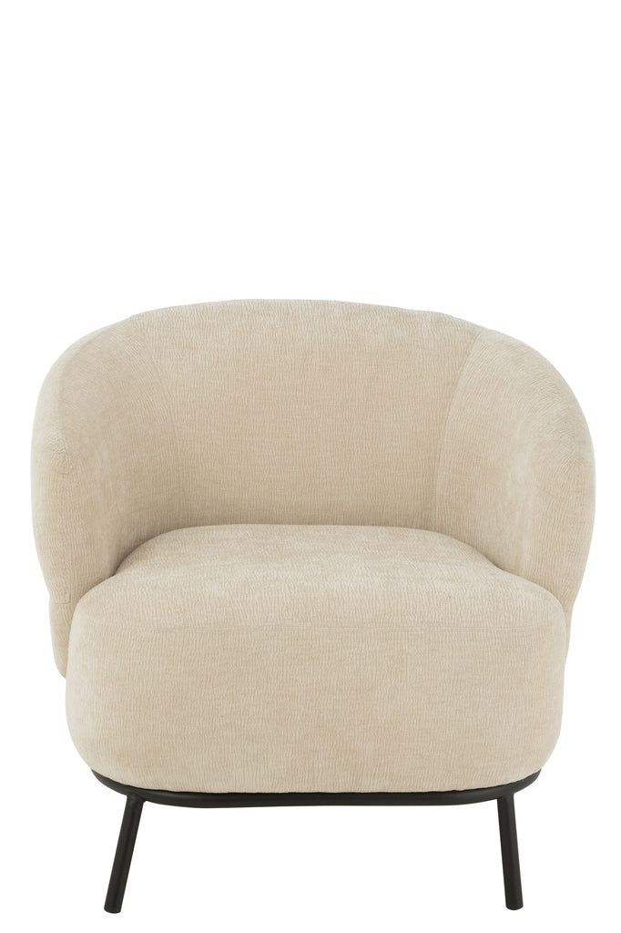 Lounge Chair Mars Poplar Wood/Foam Beige - Majorr