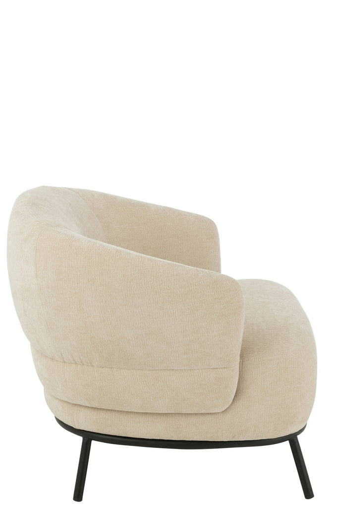 Lounge Chair Mars Poplar Wood/Foam Beige - Majorr