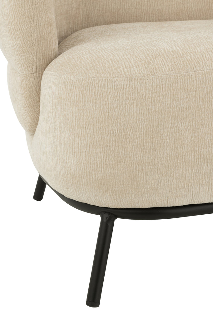 Lounge Chair Mars Poplar Wood/Foam Beige - Majorr