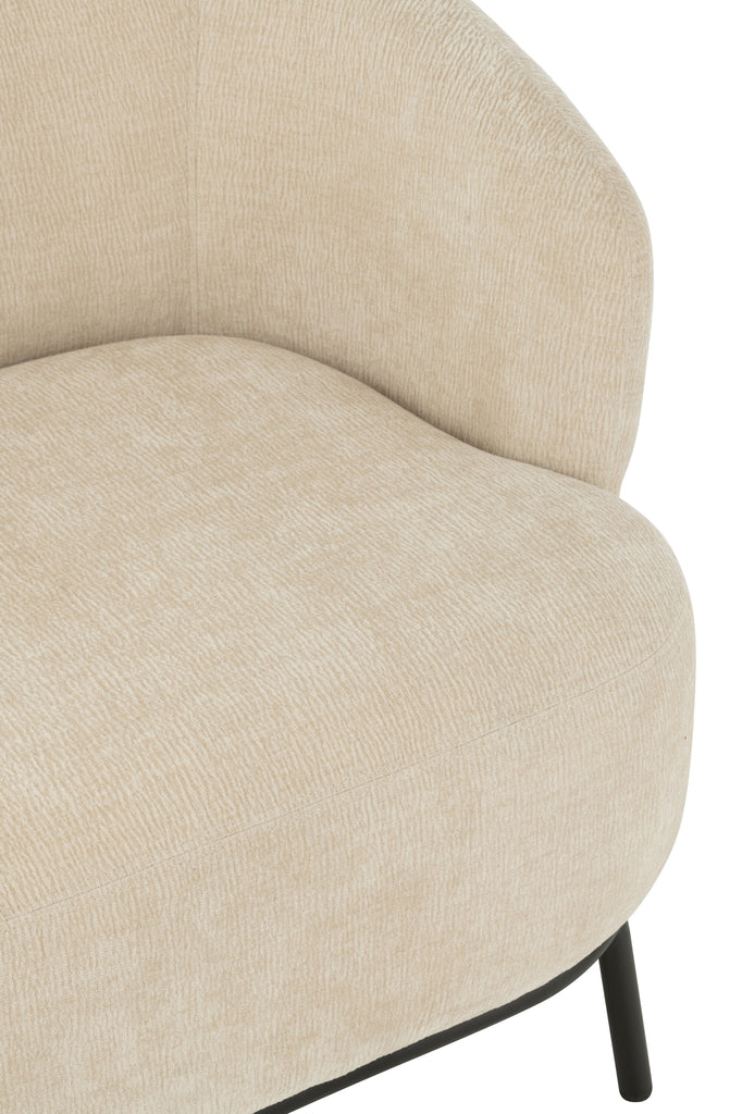 Lounge Chair Mars Poplar Wood/Foam Beige - Majorr