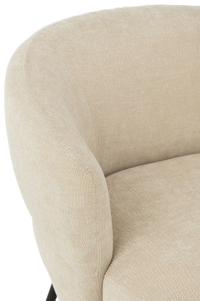 Lounge Chair Mars Poplar Wood/Foam Beige - Majorr