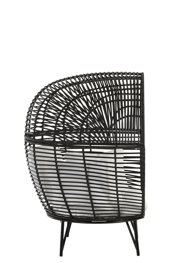 Lounge Chair Oval Steel Black - Majorr