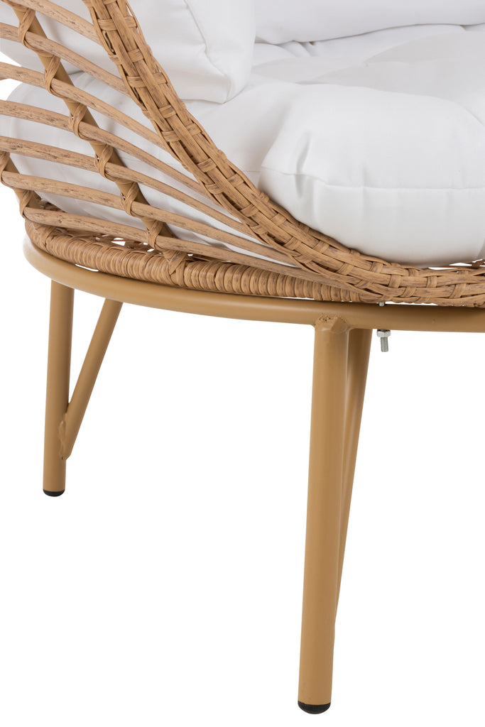 Lounge Chair Oval Steel Natural - Majorr