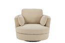 Lounge Chair Swiv Poplar Wood/Foam Beige - Majorr