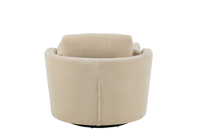 Lounge Chair Swiv Poplar Wood/Foam Beige - Majorr