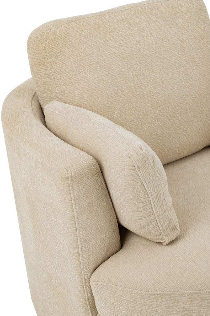 Lounge Chair Swiv Poplar Wood/Foam Beige - Majorr