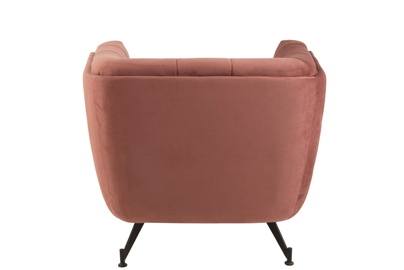 Lounge Seat 1-Person Textile/Wood/Metal Antique Pink - Majorr