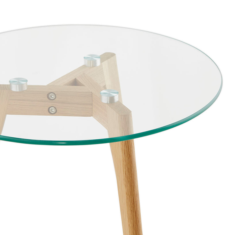 Inschuifbare ronde tafel 'LOVYOU' van glas - Majorr