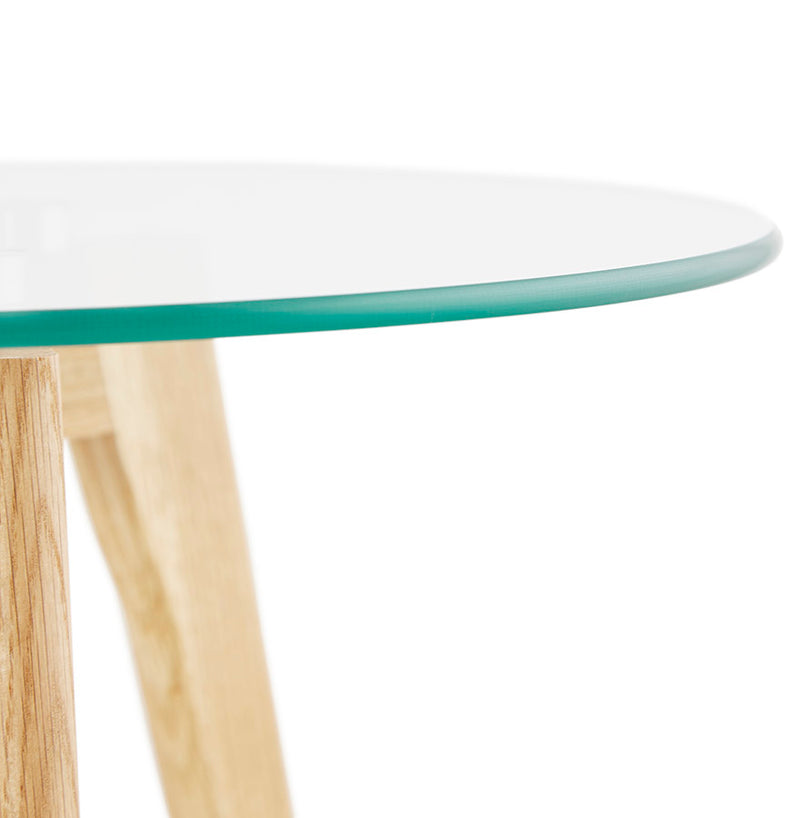 Inschuifbare ronde tafel 'LOVYOU' van glas - Majorr