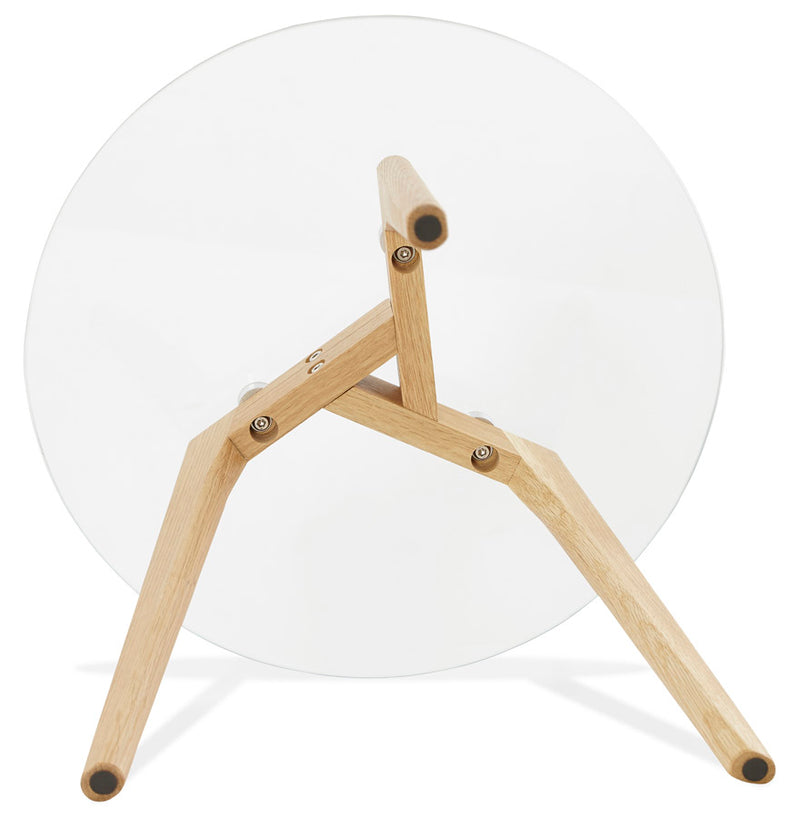 Inschuifbare ronde tafel 'LOVYOU' van glas - Majorr