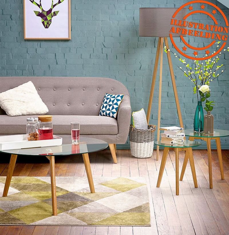 Inschuifbare ronde tafel 'LOVYOU' van glas - Majorr