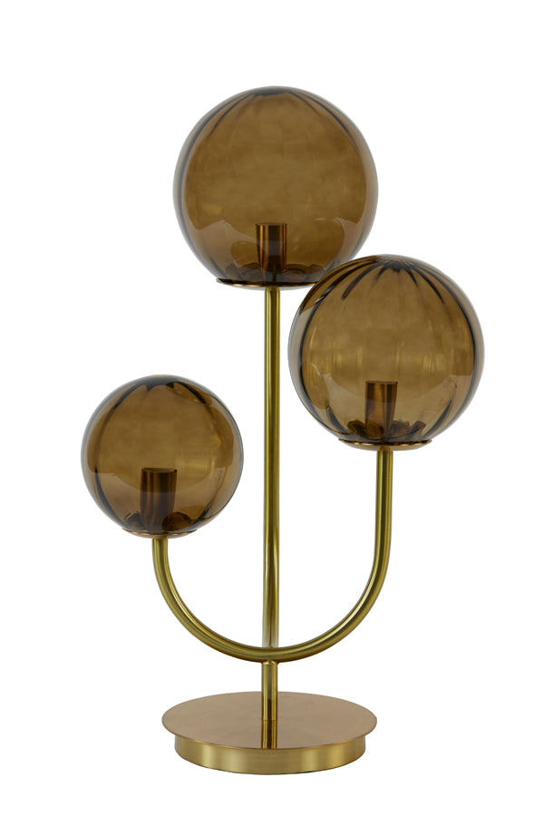 Table lamp 3L 38x20x60 cm MAGDALA glass brown+gold - Majorr