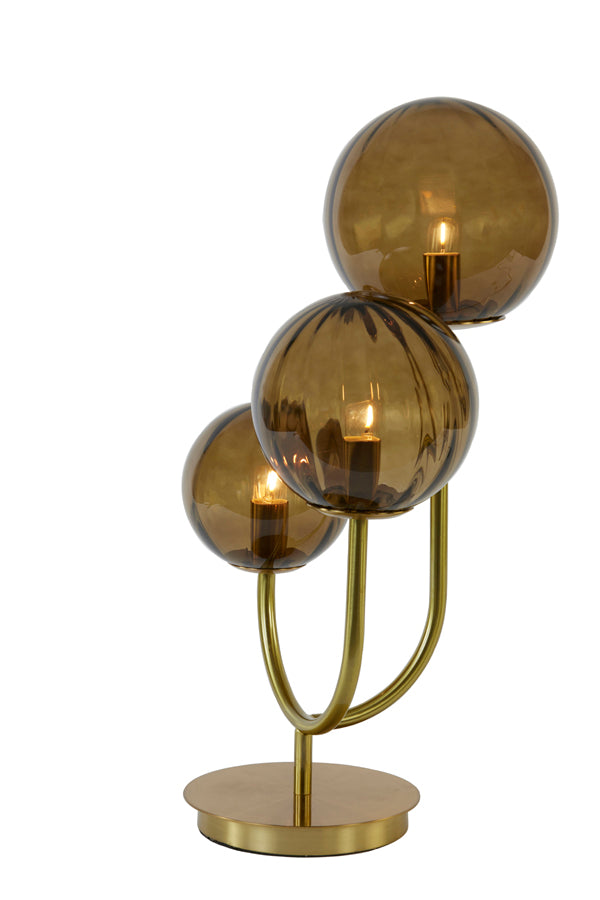 Table lamp 3L 38x20x60 cm MAGDALA glass brown+gold - Majorr