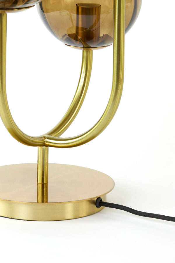 Table lamp 3L 38x20x60 cm MAGDALA glass brown+gold - Majorr