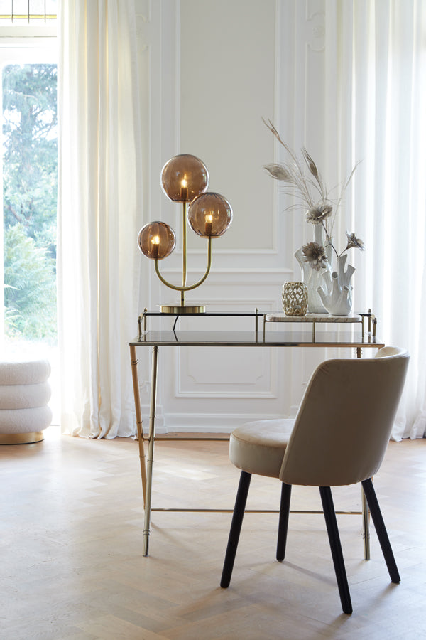 Table lamp 3L 38x20x60 cm MAGDALA glass brown+gold - Majorr