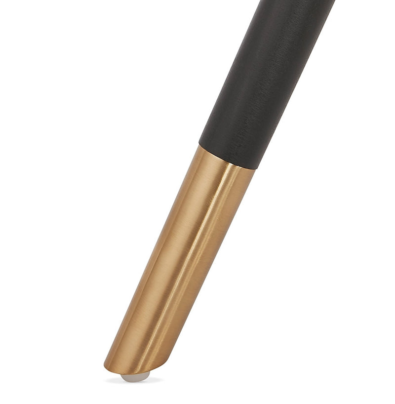 Design stoel 'MAGGY in bruine microfiber en poten in zwart hout - Majorr