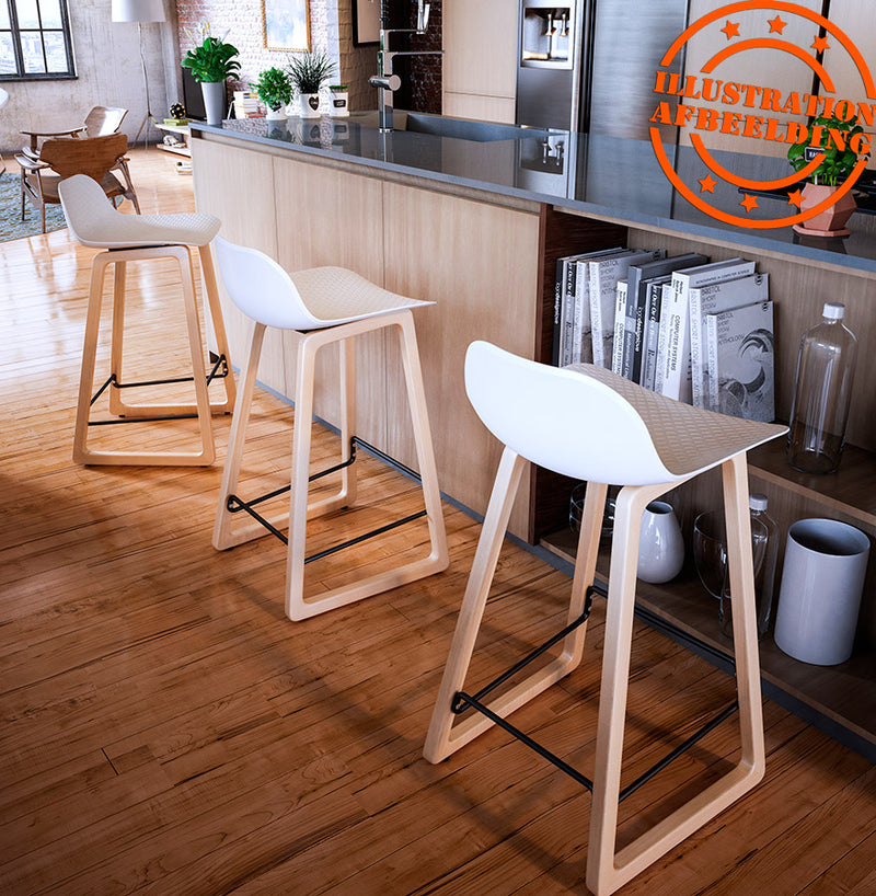 Halfhoge kruk 'SASHIMI MINI' wit design - Majorr