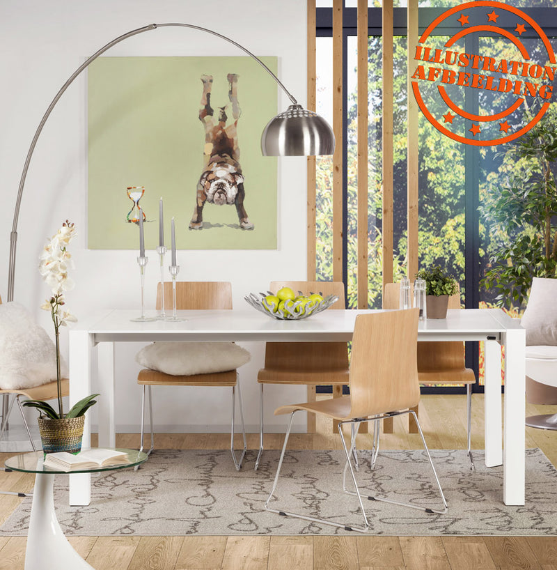 Uitschuifbare, witte, matte design tafel 'MAMAT' - 190(270)x95 cm - Majorr