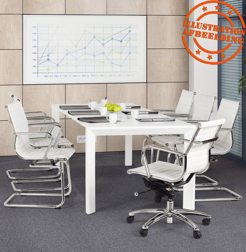 Uitschuifbare, witte, matte design tafel 'MAMAT' - 190(270)x95 cm - Majorr