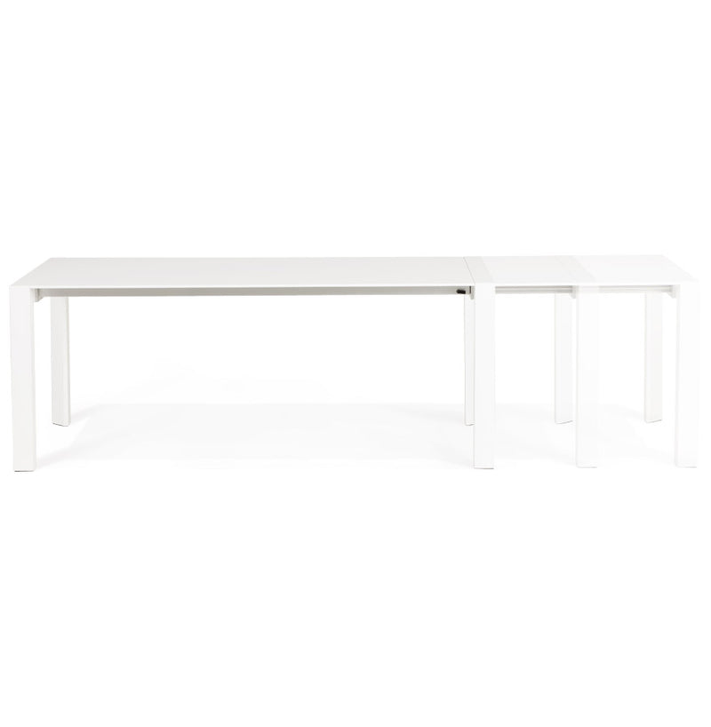 Uitschuifbare, witte, matte design tafel 'MAMAT' - 190(270)x95 cm - Majorr