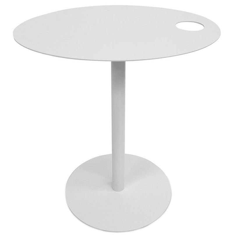 Ovale bijzettafel 'MASA' in wit metaal - Majorr