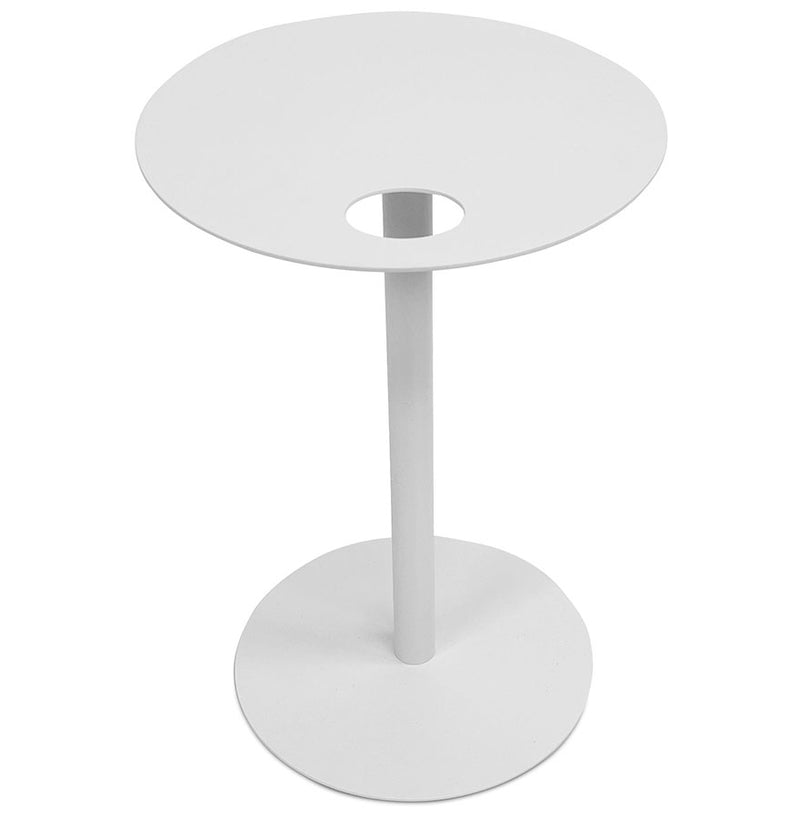 Ovale bijzettafel 'MASA' in wit metaal - Majorr