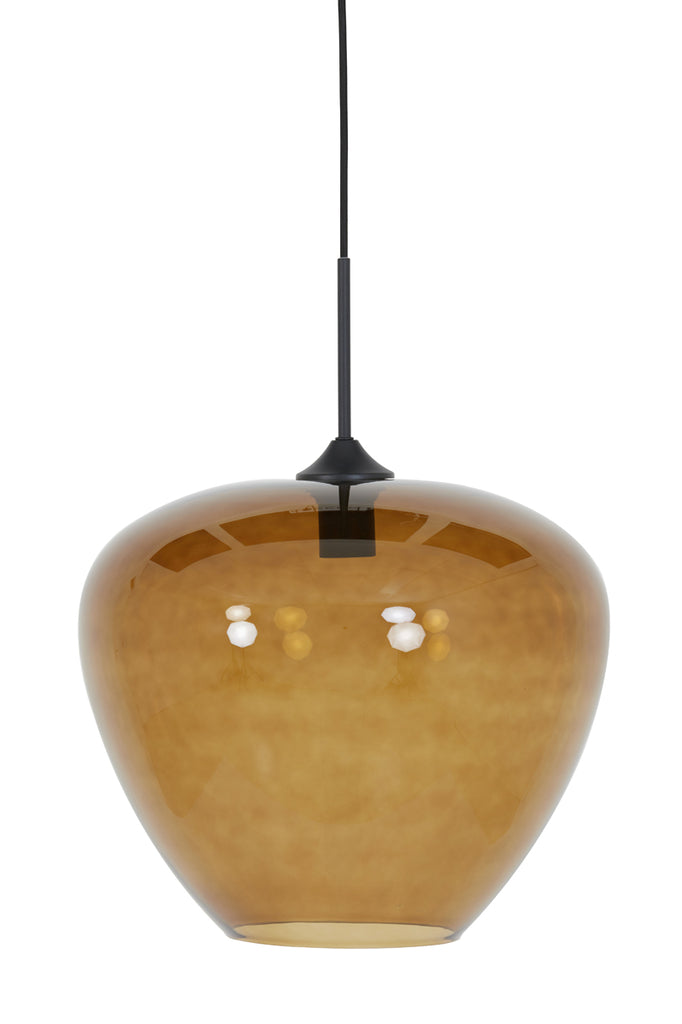 Hanging lamp 40x34 cm MAYSON glass brown+black - Majorr