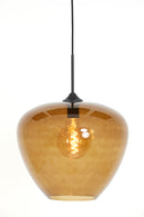 Hanging lamp 40x34 cm MAYSON glass brown+black - Majorr