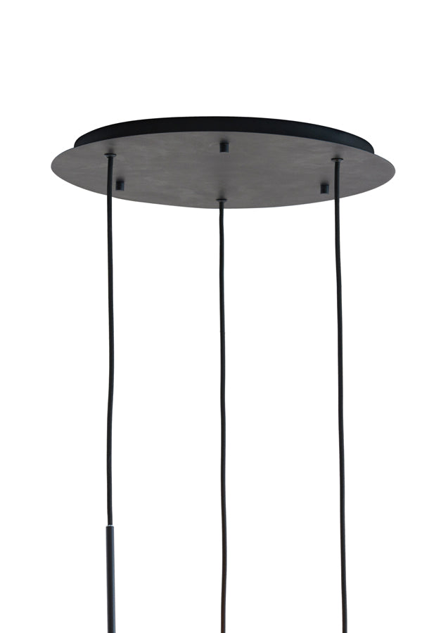 Hanging lamp 3L 40x160 cm MAYSON smoked glass+matt black - Majorr