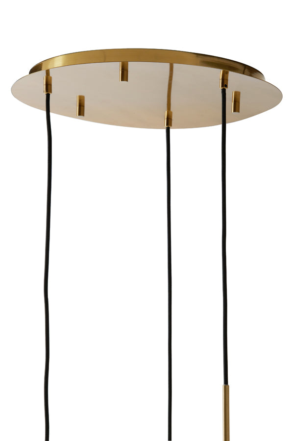 Hanging lamp 3L 40x160 cm MAYSON glass gold-clear+gold - Majorr