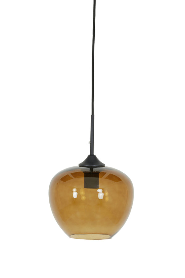 Hanging lamp 23x18 cm MAYSON glass brown+black - Majorr